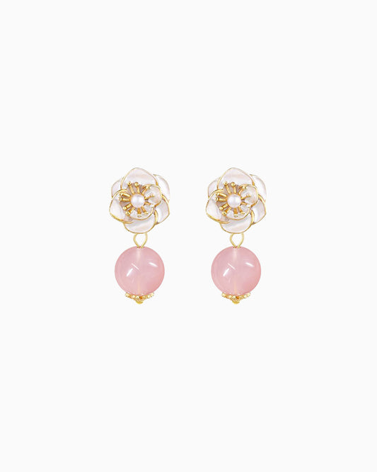 Rose Quartz 14K Gold Plated Earrings – Clarity & Compassion
