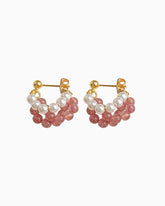 Strawberry Quartz Gold Earrings – Love & Joy