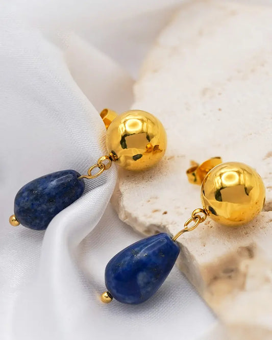 Lapis Lazuli 14K Gold Plated Earrings– Wisdom & Truth