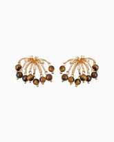 Tiger’s Eye Firework Gold Earrings – Strength & Courage