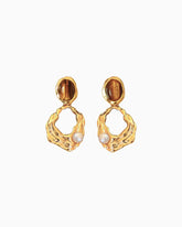 Tiger’s Eye Gold Earrings – Strength & Empowerment