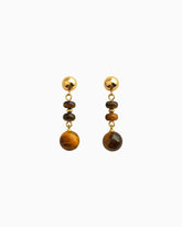 Tiger’s Eye Gold Earrings – Strength & Courage