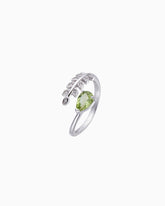 Peridot Leaf Adjustable Ring