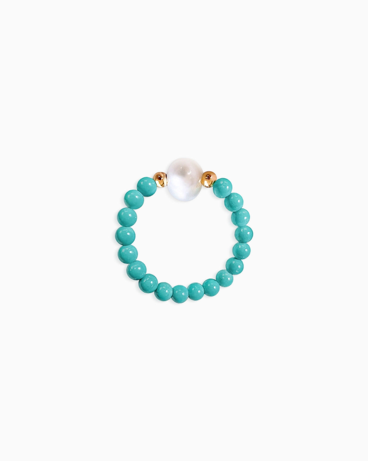 Turquoise Pearl Beaded Ring