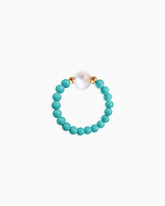 Turquoise Pearl Beaded Ring