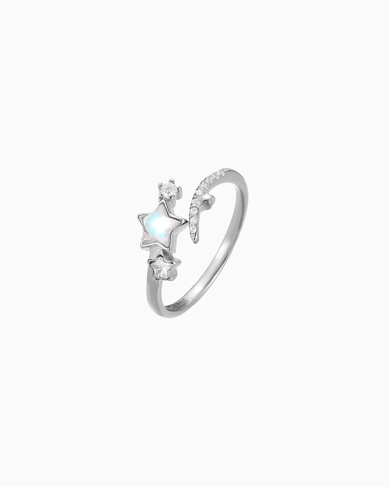 Moonstone Star Adjustable Ring