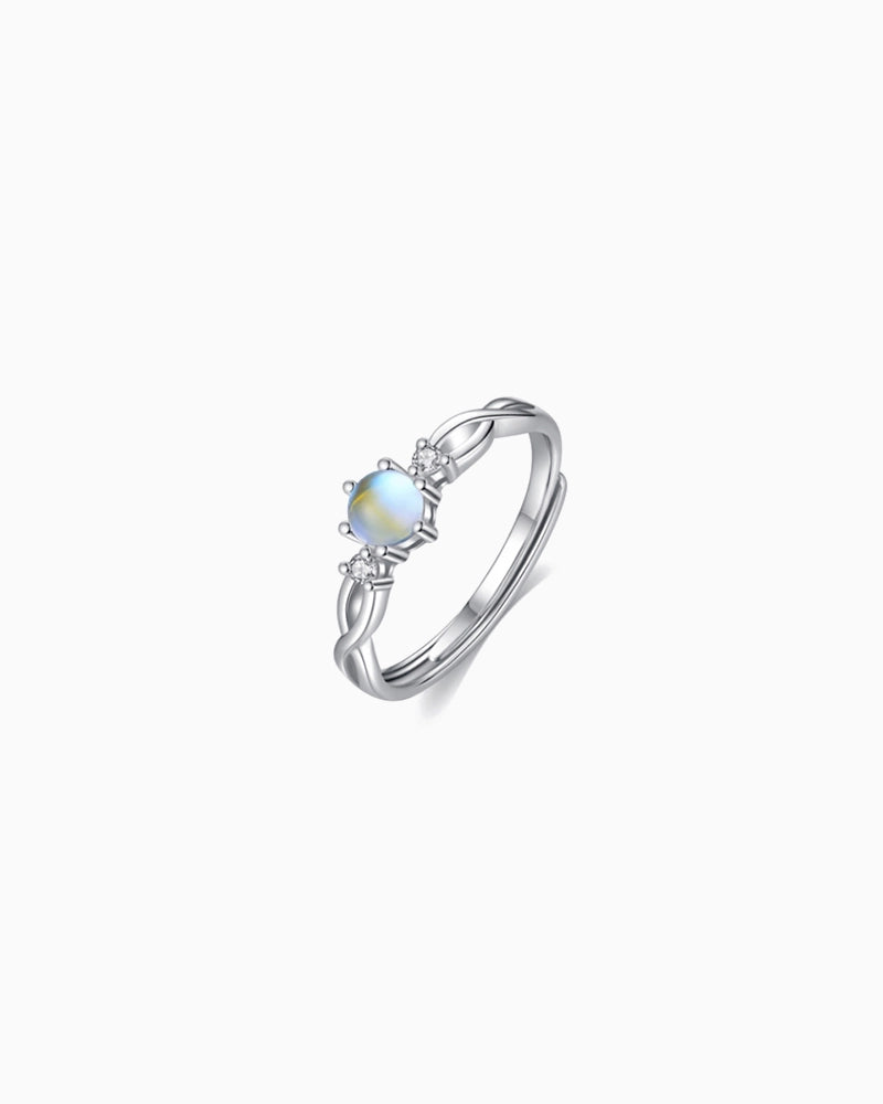 Moonstone Sparkle Adjustable Ring