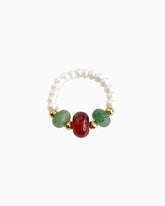 Red Agate Beaded Ring – Courage & Protection