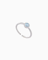 Aquamarine Twisted Adjustable Ring
