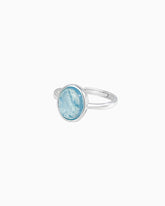 Aquamarine Oval Adjustable Ring