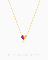 Half Pink Gem Heart Gold Necklace – Love & Devotion