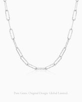 Paperclip Silver Chain Necklace – Modern & Minimal