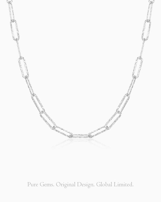 Paperclip Silver Chain Necklace – Modern & Minimal