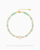 Peridot Rose Quartz Aventurine 14K Gold Plated Bracelet