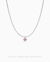 Pink Crystal Silver Necklace – Love & Radiance