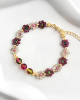 Rainbow Fluorite Daisy Gold Bracelet – Clarity & Flow