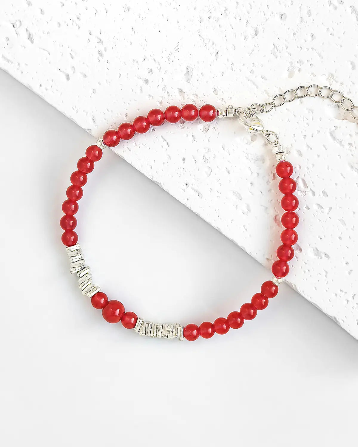 Red Agate Cinnabar Silver Bracelet – Courage & Grounding