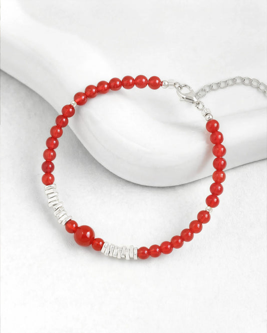 Red Agate Cinnabar Silver Bracelet – Courage & Grounding