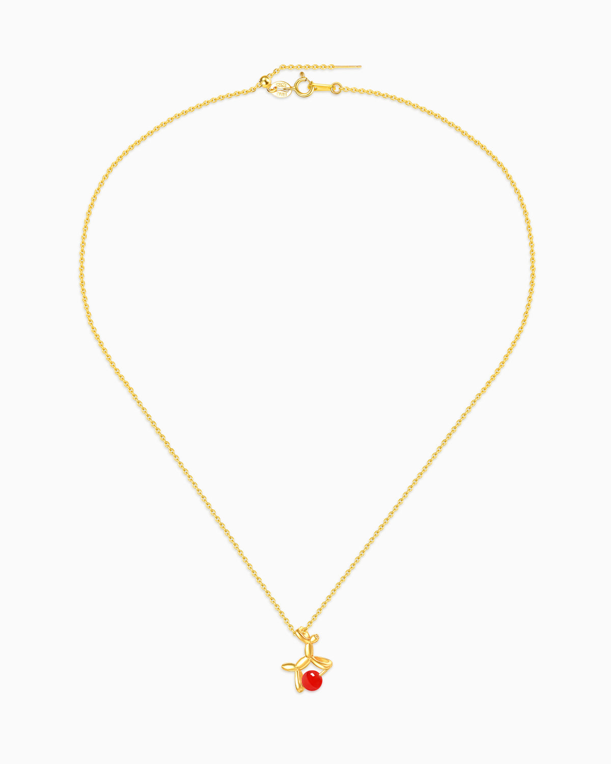 Red Agate Dog Pendant Necklace | July Birthstone