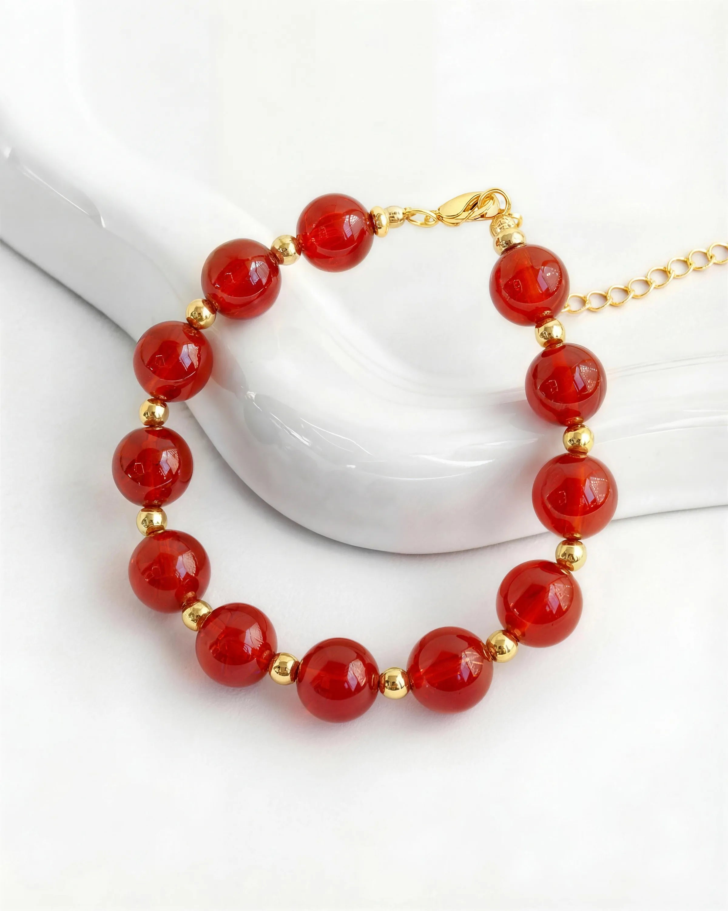 Red_Carnelian_Gold_Bracelet_10mm_Courage_Passion