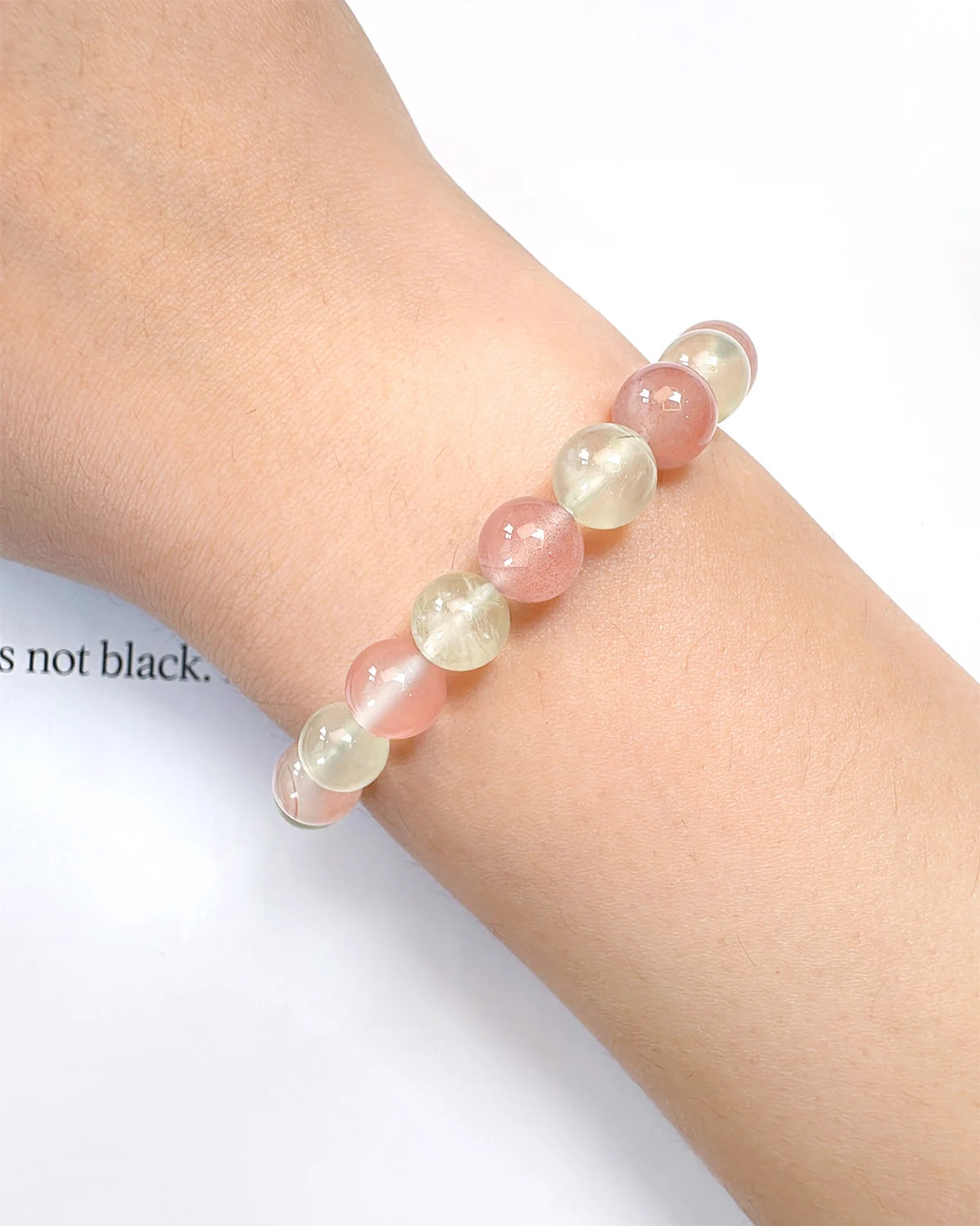 Red Agate Prehnite Beaded Bracelet