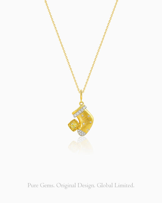 Stocking Gold Plated Sterling Silver Necklace – Festive Cheer