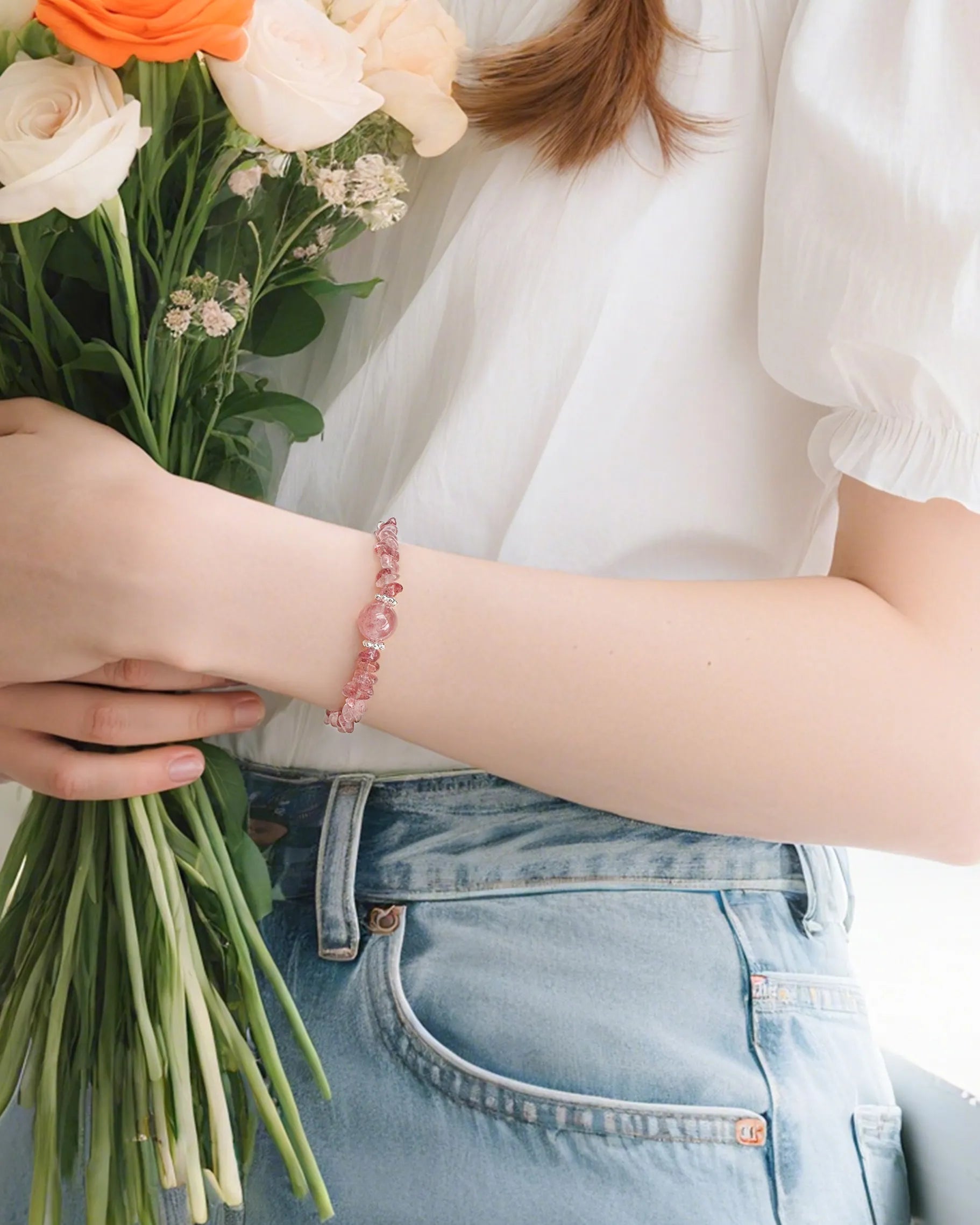 Strawberry Irregular Beaded Bracelet | HALO IN STYLE