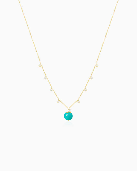 Turquoise Orbit Gold Necklace – Calm & Clarity