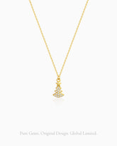 White Christmas Tree Gold Necklace – Clarity & Light