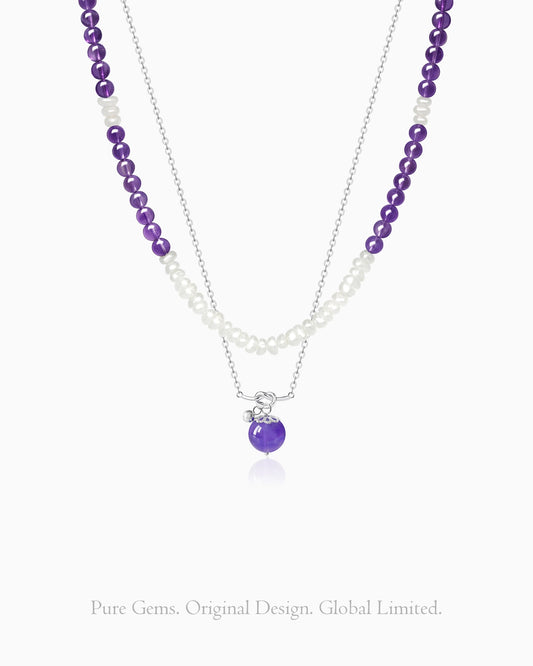 amethyst-beaded-necklace set