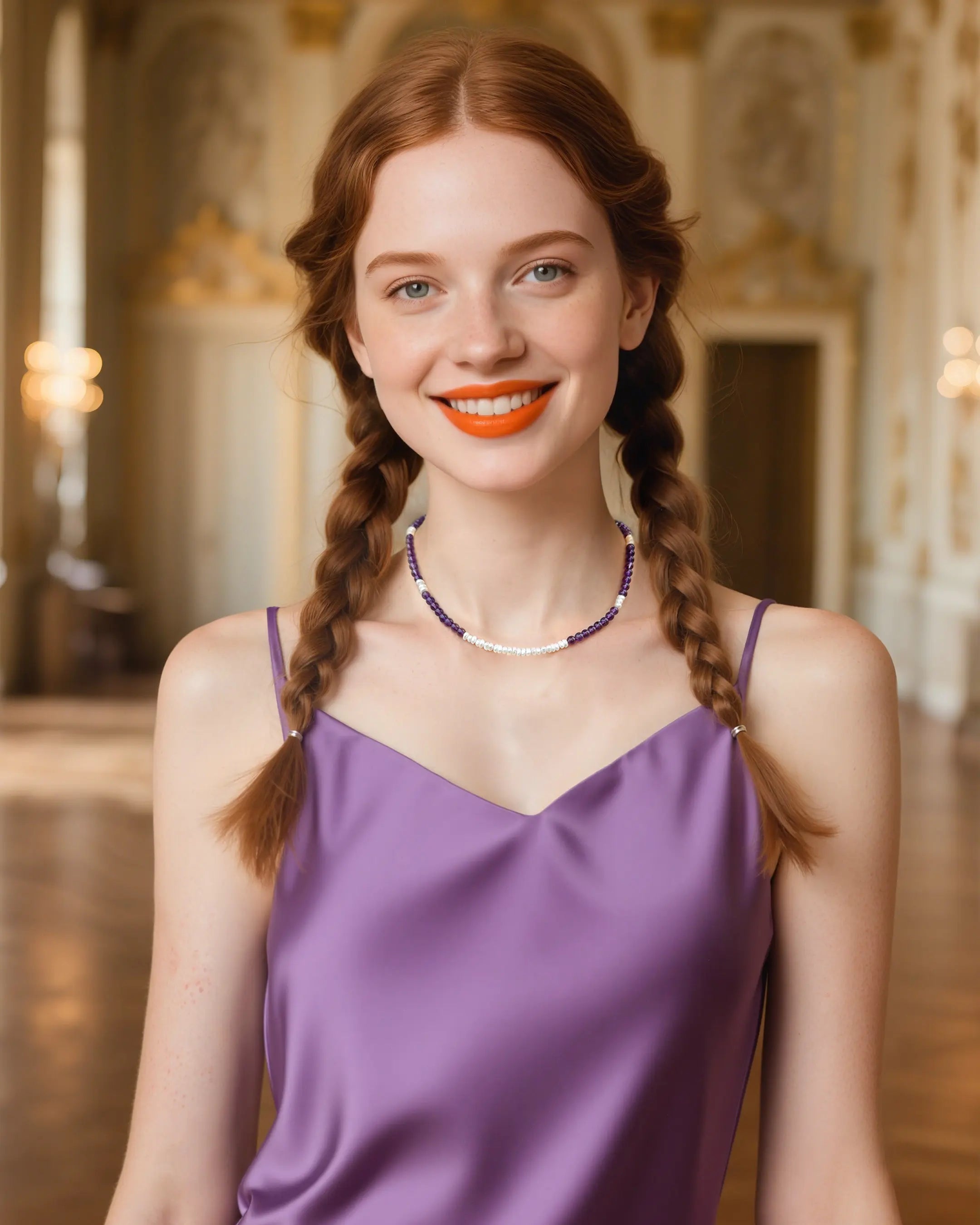 amethyst beaded necklace | HALO IN STYLE