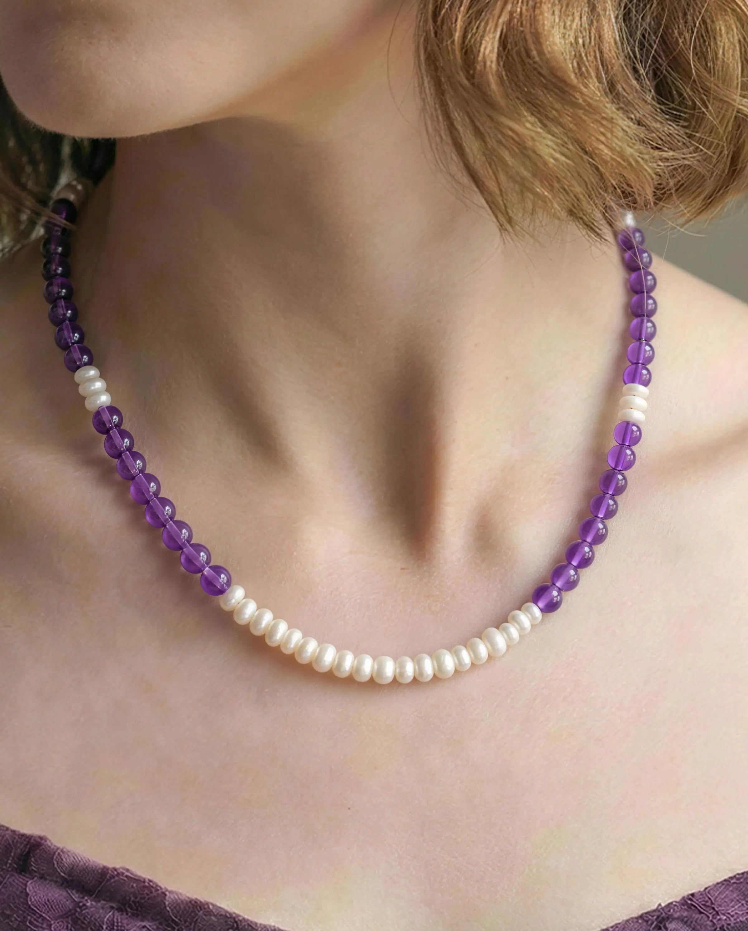 amethyst beaded necklace | HALO IN STYLE