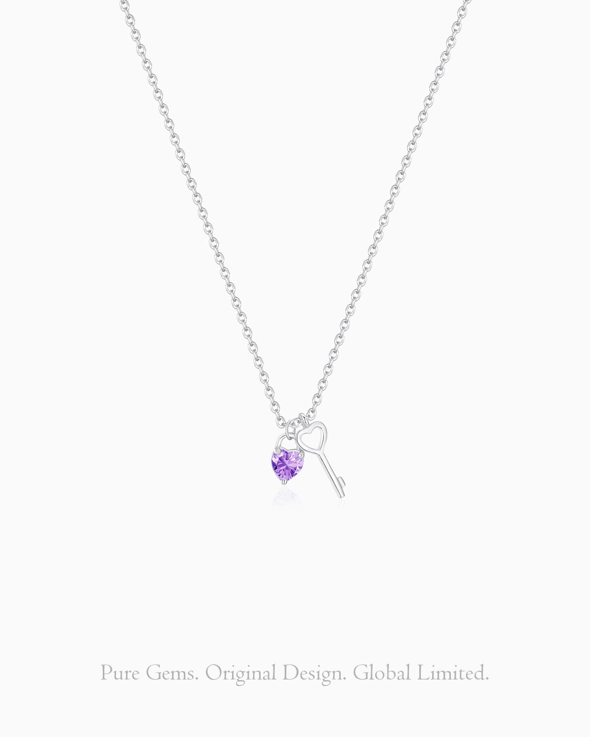 amethyst heart key necklace | HALO IN STYLE