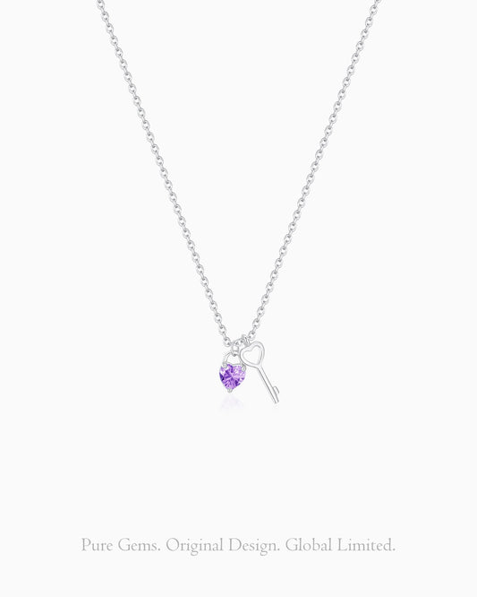 amethyst heart key necklace | HALO IN STYLE
