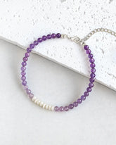 Amethyst Pearl Silver Bracelet – Clarity & Purity