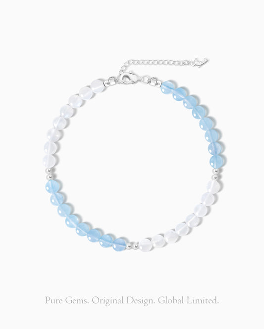 aquamarine beaded bracelet for march birthday