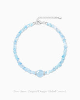 aquamarine chip beaded necklace