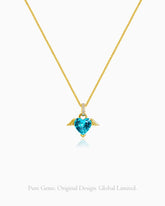 翼を持つハート 14Kゴールドメッキ スターリングシルバーネックレス – Calm & Clarity