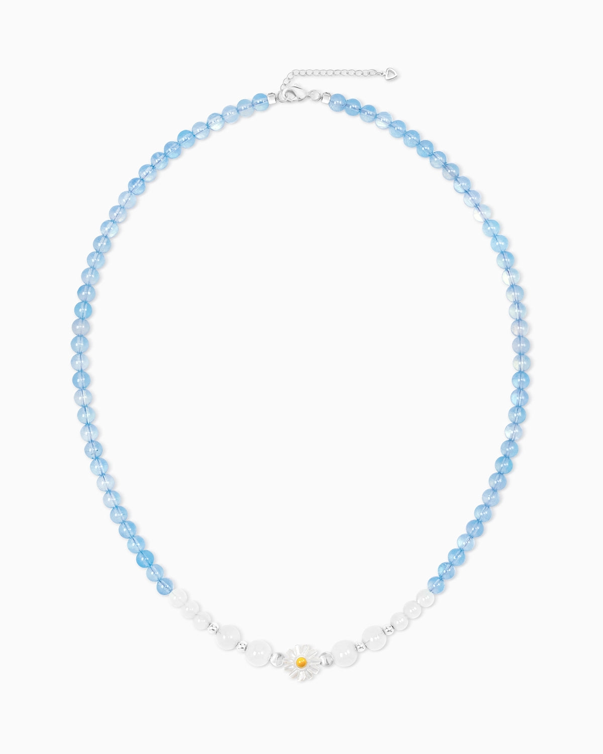 Aquamarine Moonstone 14K Gold Plated Beaded Necklace