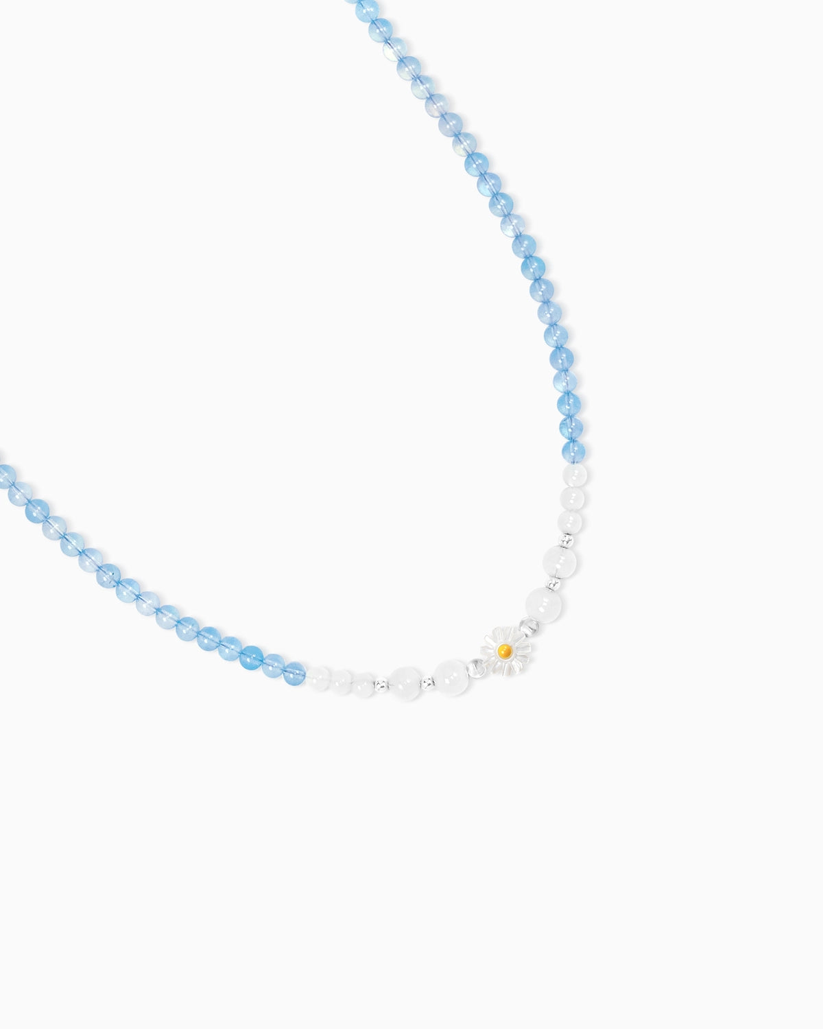 Aquamarine Moonstone 14K Gold Plated Beaded Necklace
