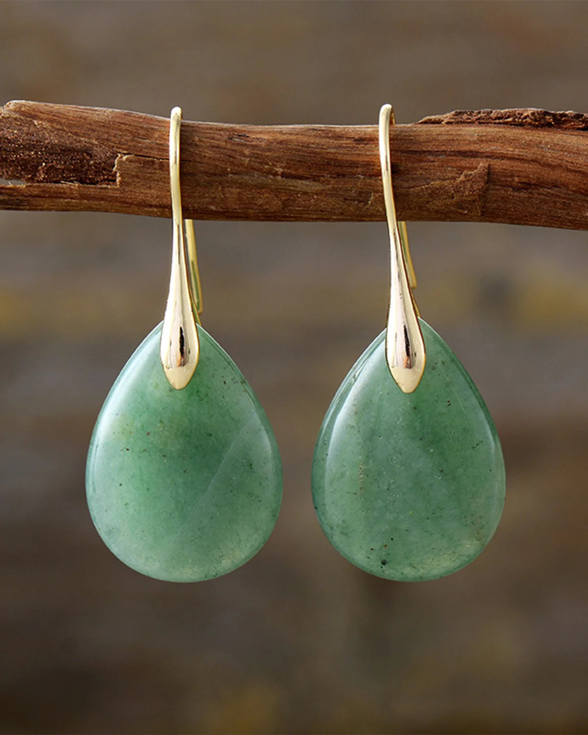 aventurine drop earrings – 14k gold plated