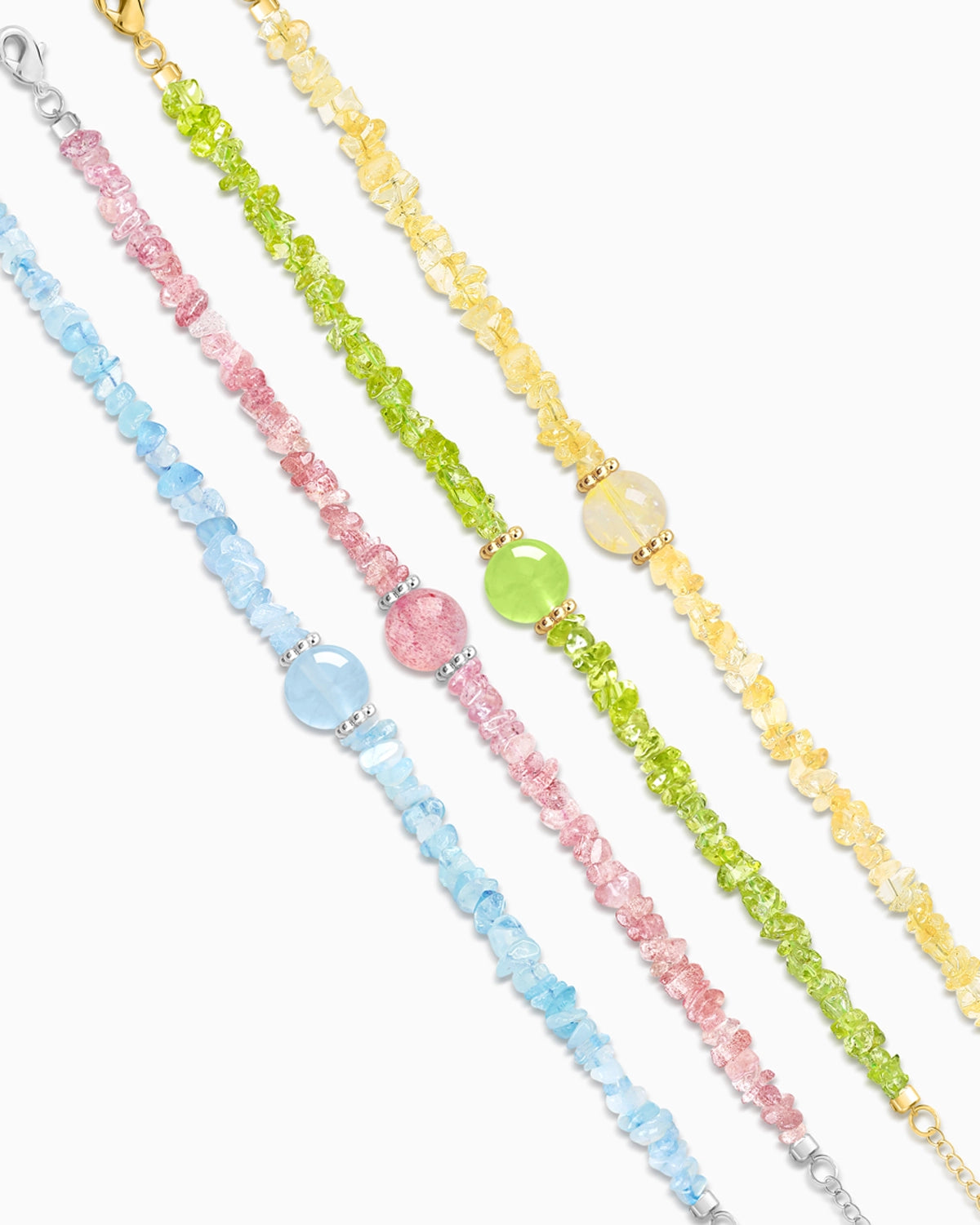 birthstone chip beaded necklace