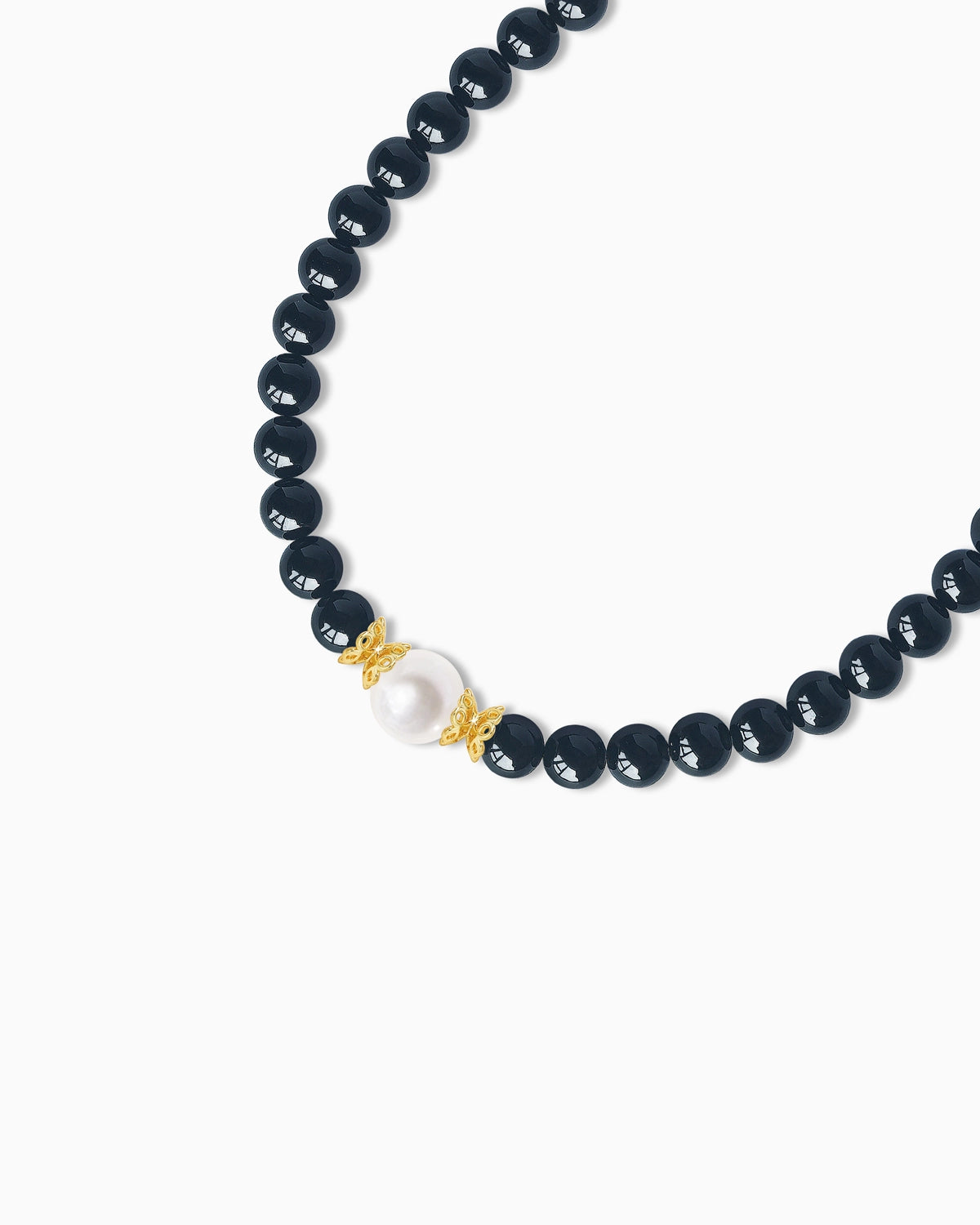 black onyx bracelet with pearl