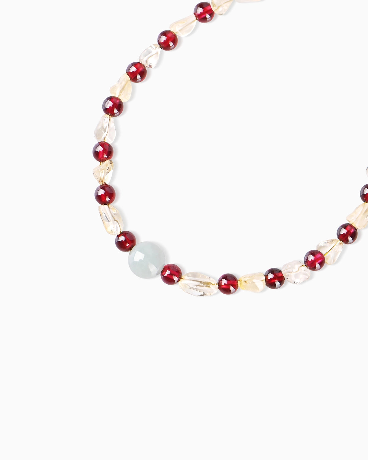 details of citrine and garnet beaded bracelet – Birthstone Jewelry