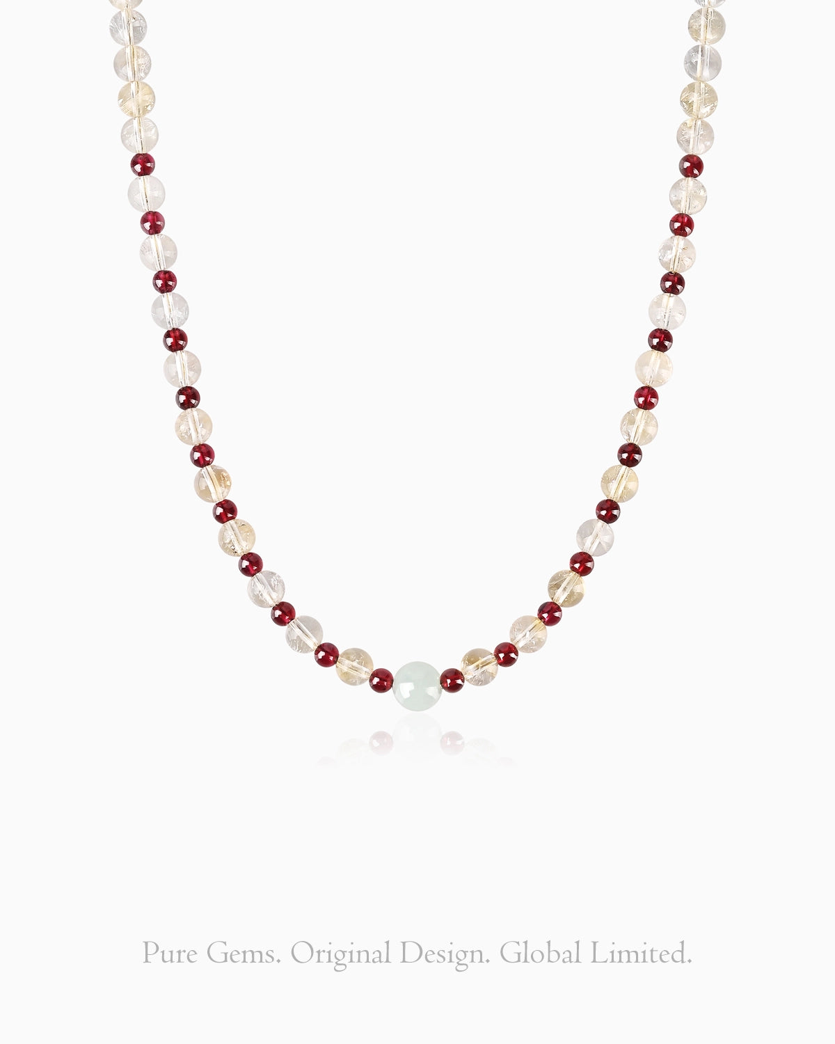 citrine and garnet beaded neckalce Novembaer jiuju