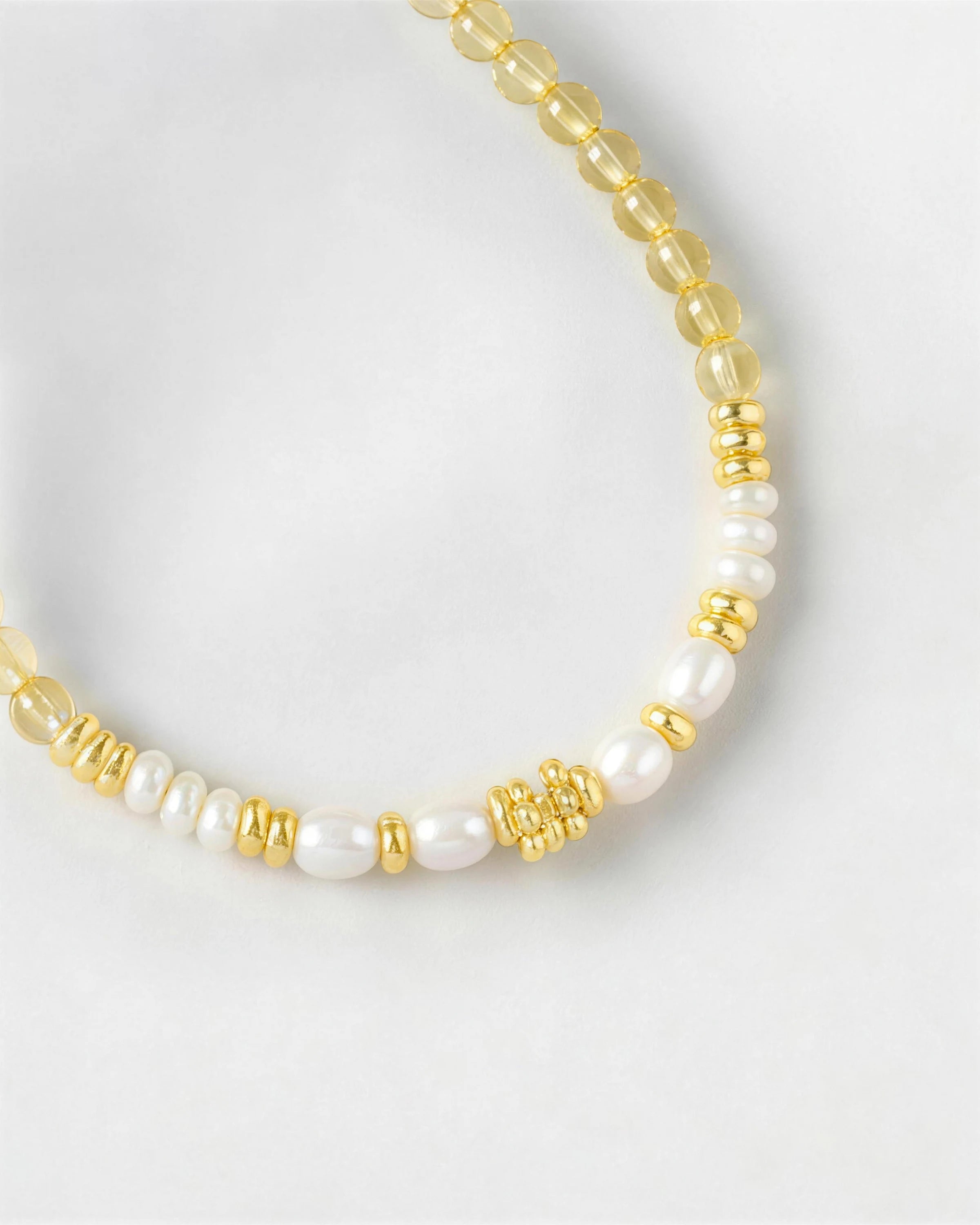 citrine beaded necklace detail