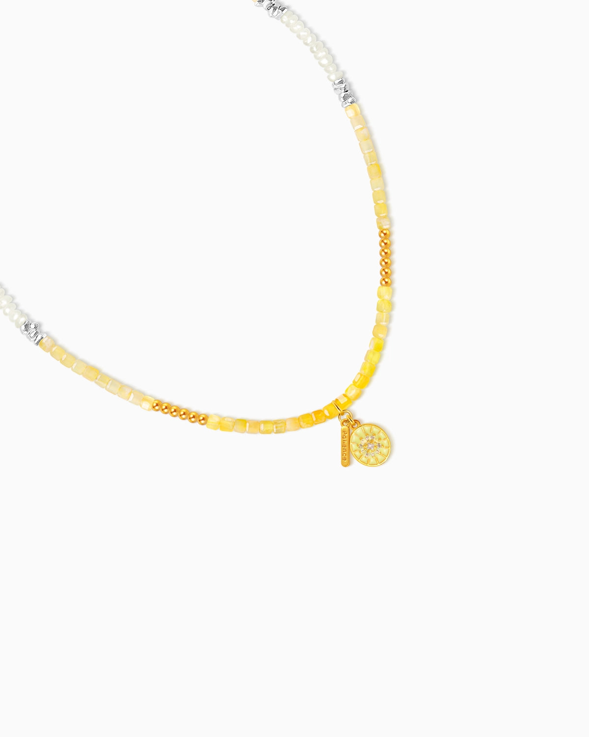 citrine cube beaded necklace | November Birthstone