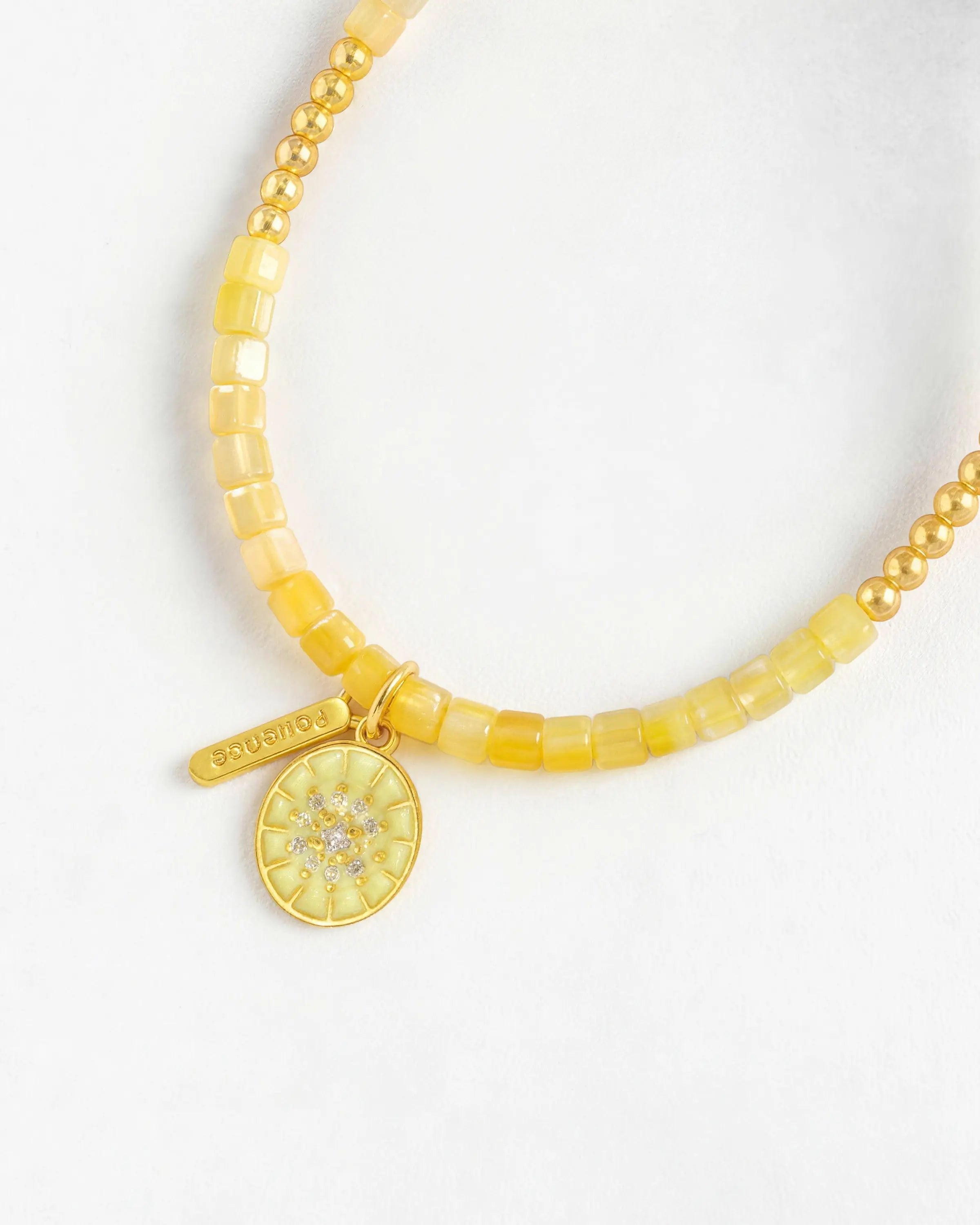 citrine cube beaded necklace | November Birthstone
