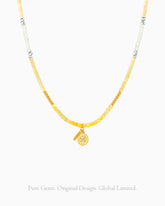 citrine cube beaded necklace | November Birthstone