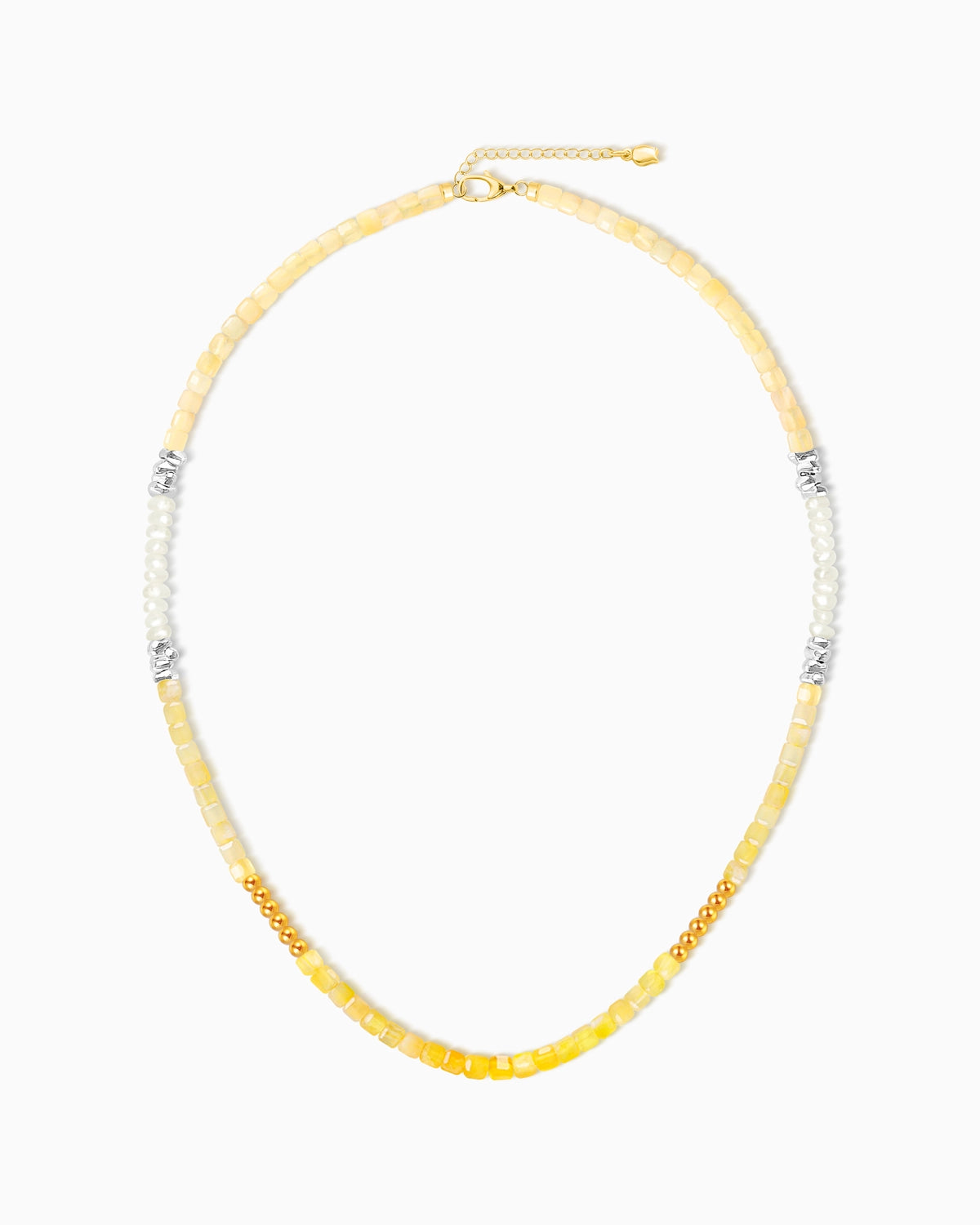 citrine cube beaded necklace | November Birthstone